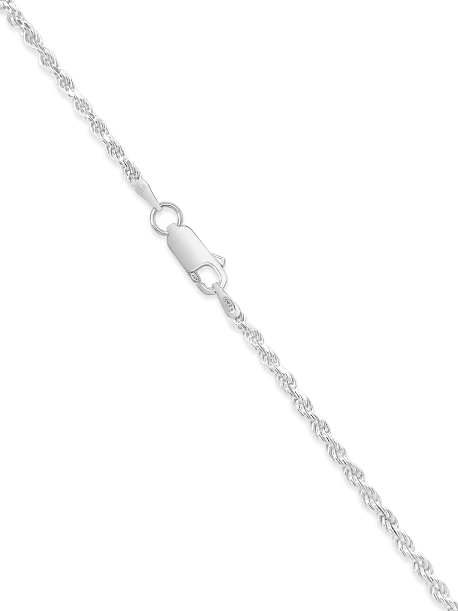 Olive & Chain Solid 925 Sterling Silver Rope Chain Necklace