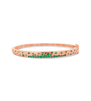 Tsavorite Celestial Slim Bangle - 14K Rose Gold - Olive & Chain Fine Jewelry