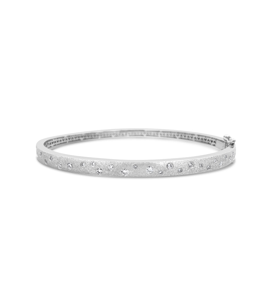 Diamond Scatter Bangle - 14K White Gold - Olive & Chain Fine Jewelry