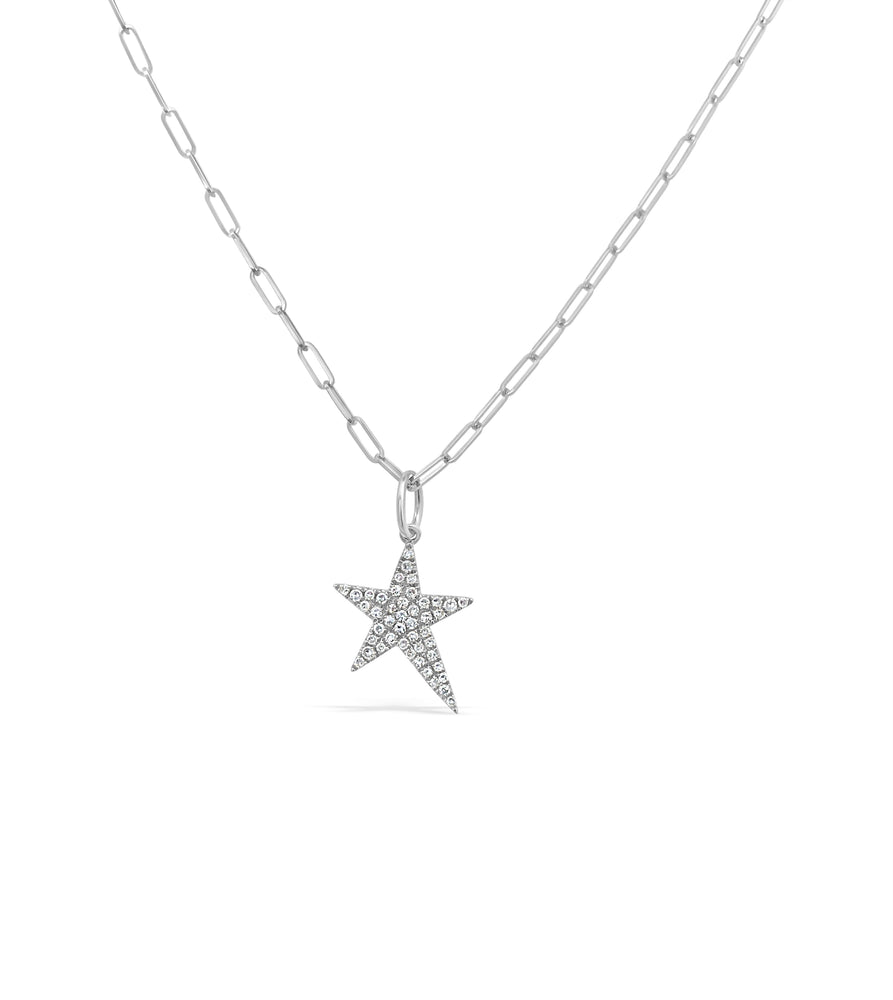 Diamond Rockstar Pendant - 14K White Gold - Olive & Chain Fine Jewelry