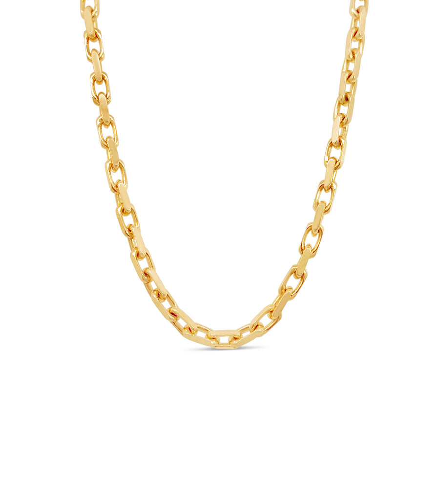 14k Gold Cable Anchor Chain Necklace - 14K  - Olive & Chain Fine Jewelry