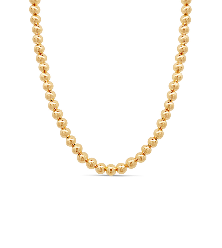 14k Gold Ball Bead Chain Necklace - 14K  - Olive & Chain Fine Jewelry