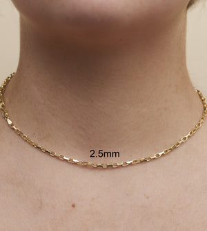 14k Gold Cable Anchor Chain Necklace - 14K  - Olive & Chain Fine Jewelry