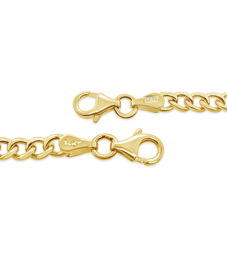 14K Gold Curb Link Chain Bracelet - 14K  - Olive & Chain Fine Jewelry