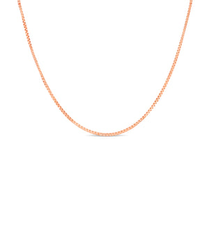 14k Rose Gold Box Chain Necklace - 14K  - Olive & Chain Fine Jewelry