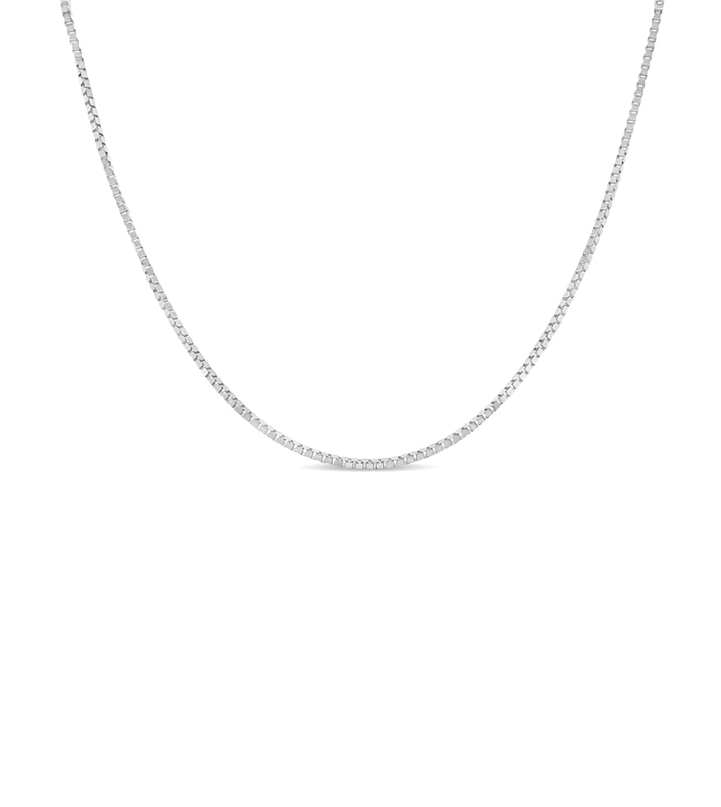 0.8mm 14K White Gold Snake Chain Necklace 16-20in