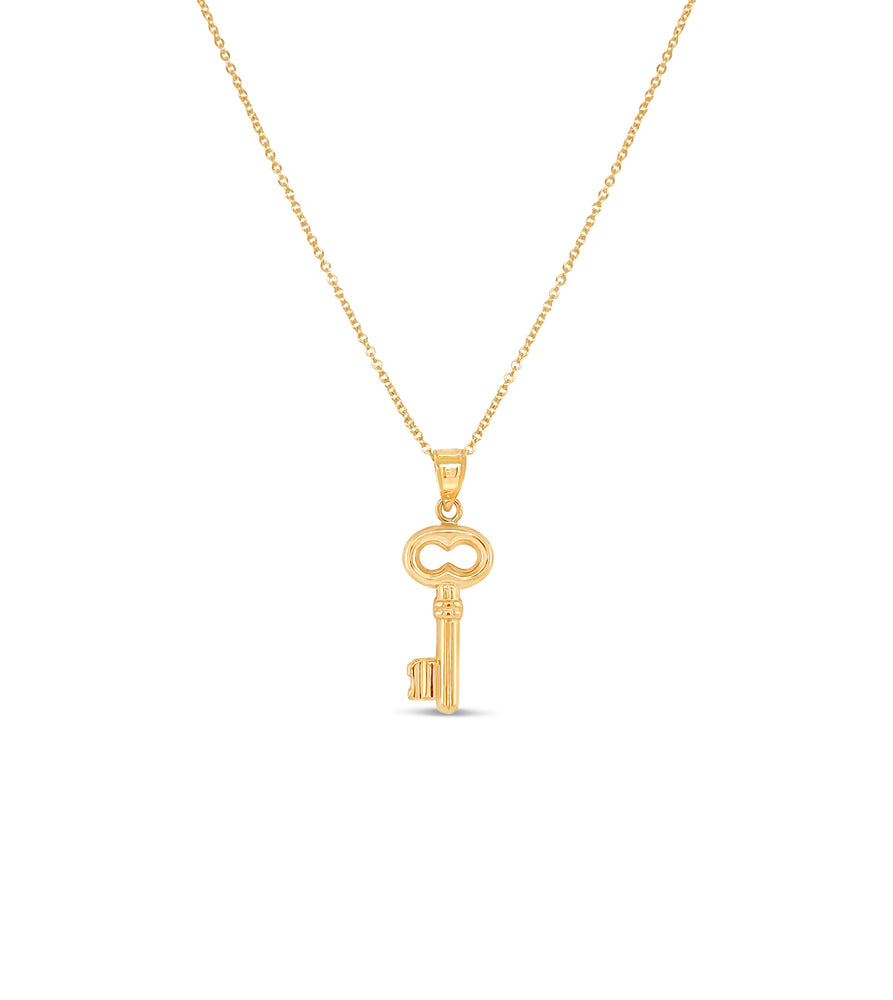 14k Gold Key Necklace – Olive & Chain