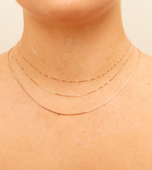 14k Rose Gold Box Chain Necklace - 14K  - Olive & Chain Fine Jewelry