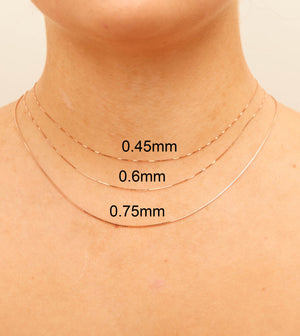 14k Rose Gold Box Chain Necklace - 14K  - Olive & Chain Fine Jewelry